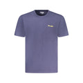 Wrangler blue cotton men's T-shirt with round neckline and short sleeves, casual style for everyday wear.