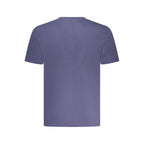 Wrangler blue cotton men's T-shirt with a round neckline and short sleeves, casual style, front view.