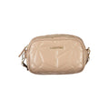 Mario Valentino brown polyurethane women's bag with sleek design and top handle, featuring subtle branding and stylish detailing.