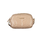 Mario Valentino brown polyurethane women's bag with sleek design and top handle, featuring subtle branding and stylish detailing.