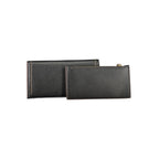 Mario Valentino Nero polyurethane women's wallet with multiple card slots and a sleek black design.