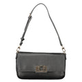 Guess Jeans Nero women's handbag made of polyurethane, stylish black purse with gold accents and chain strap.