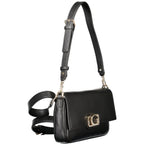 Black Guess Jeans Nero Poliuretano women’s handbag with sleek design and top handle, made of faux leather.