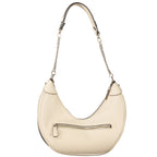 Guess Jeans beige polyurethane women's handbag with sleek design and top handle, featuring subtle branding and modern style.