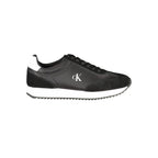 Calvin Klein Nero leather women’s sneaker with sleek design and white sole, stylish casual footwear for everyday wear.