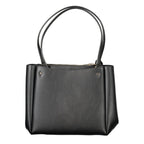 Black Guess Jeans women's handbag made of polyurethane, stylish design with sleek details and top handle for versatile carry.