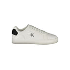 Calvin Klein Bianco men's sneaker made of polyurethane, featuring a sleek white design and casual style.