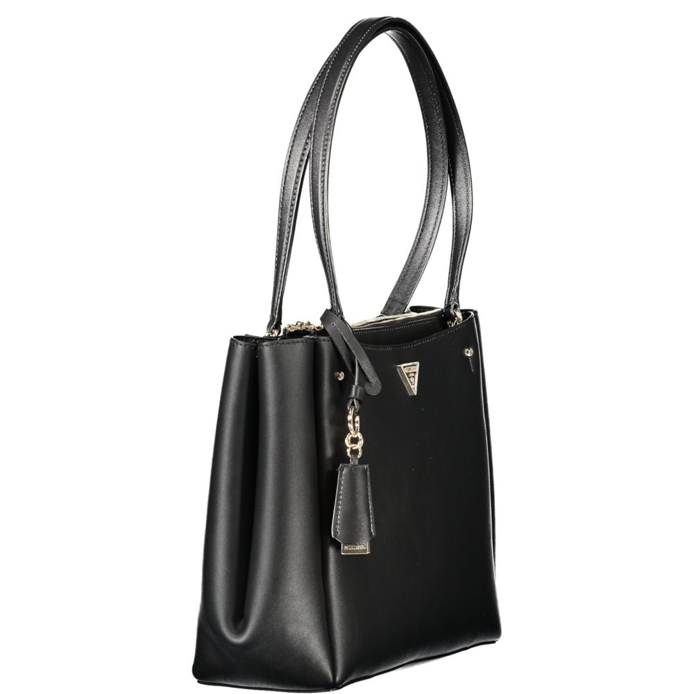 Guess Jeans Nero women's handbag made of polyurethane with sleek design and top handle, stylish accessory for casual or chic outfits.