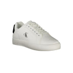 Calvin Klein Bianco men's sneaker with white polyurethane upper and sleek design, featuring laces and a modern athletic style.