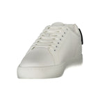 Calvin Klein Bianco Poliuretano men's sneaker with white design and sleek style, featuring smooth polyurethane material.