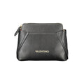 Mario Valentino Nero polyurethane women's bag with sleek design and silver-tone hardware, featuring two top handles and a spacious interior.