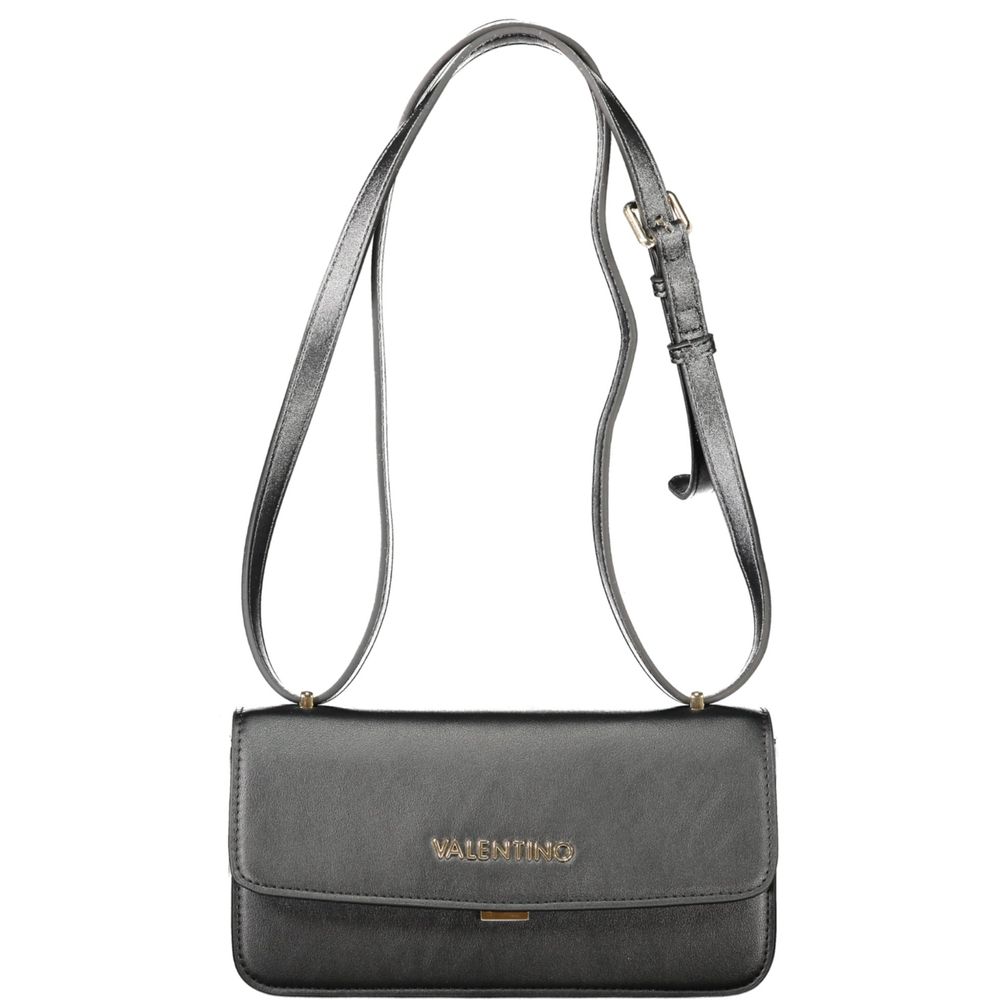 Mario Valentino Nero polyurethane women's bag with sleek design and top zipper closure, stylish accessory for everyday use.