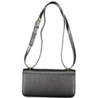 Mario Valentino Nero polyurethane women's bag with sleek design and gold-tone accents, featuring a top handle and adjustable shoulder strap.