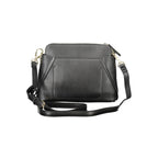 Mario Valentino Nero polyurethane women's bag with sleek design and silver hardware, featuring a top handle and spacious interior.