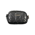 Mario Valentino Nero polyurethane women's bag with sleek design and silver hardware, featuring a top handle and spacious interior.
