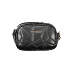 Mario Valentino Nero polyurethane women's bag with sleek design and silver hardware, featuring a top handle and spacious interior.