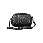 Mario Valentino Nero polyurethane women's bag with sleek design and silver hardware, featuring a top handle and spacious interior.
