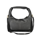 Black polyurethane women's bag by Mario Valentino featuring a sleek design and subtle branding details.
