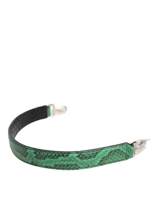 Dolce & Gabbana Black Green Exotic Leather Bag Shoulder Strap Dolce & Gabbana