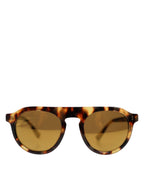Dolce & Gabbana Brown Acetate Round Leopard Print Eyewear Sunglasses - Eljoys Fashion 