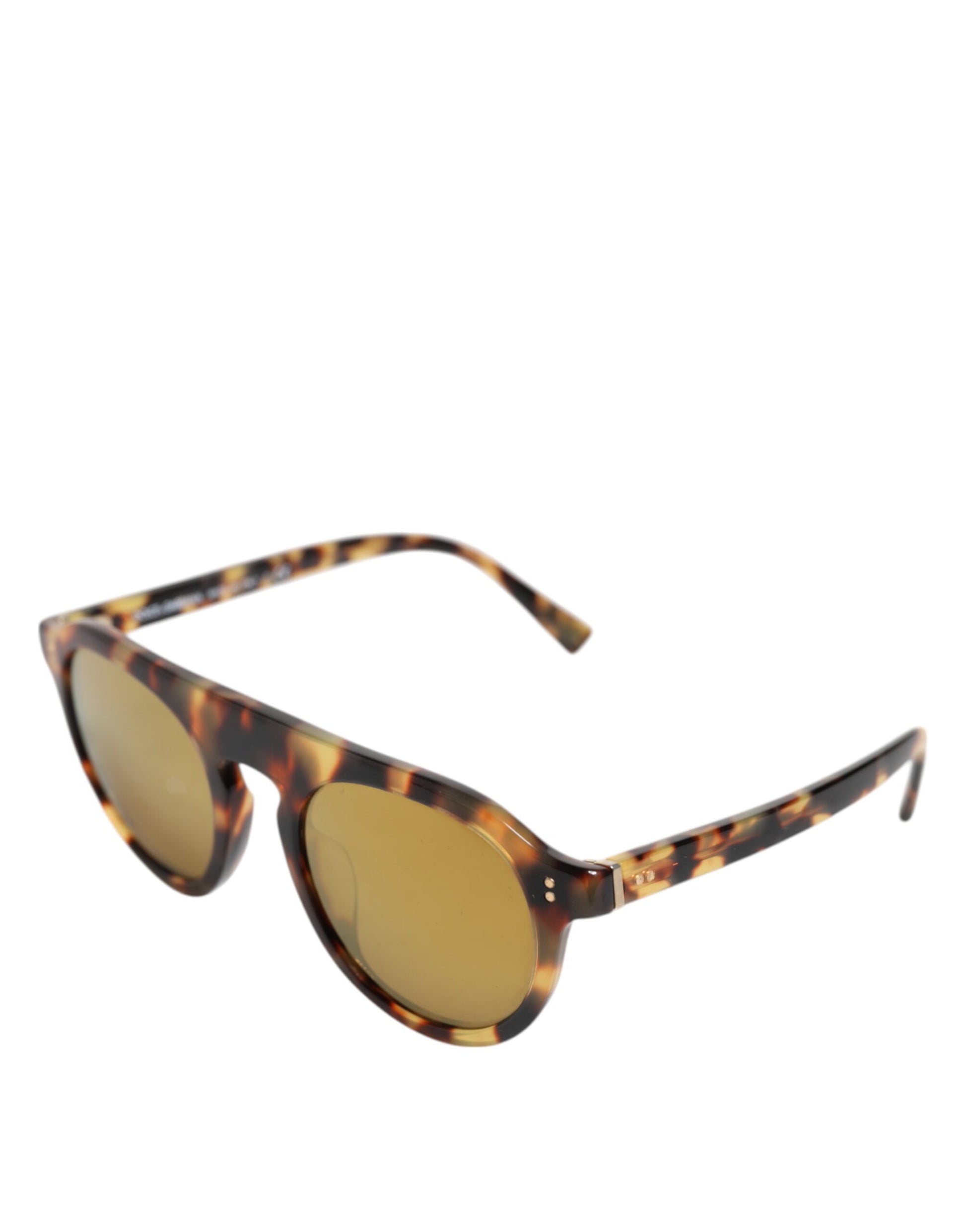 Dolce & Gabbana Brown Acetate Round Leopard Print Eyewear Sunglasses Dolce & Gabbana