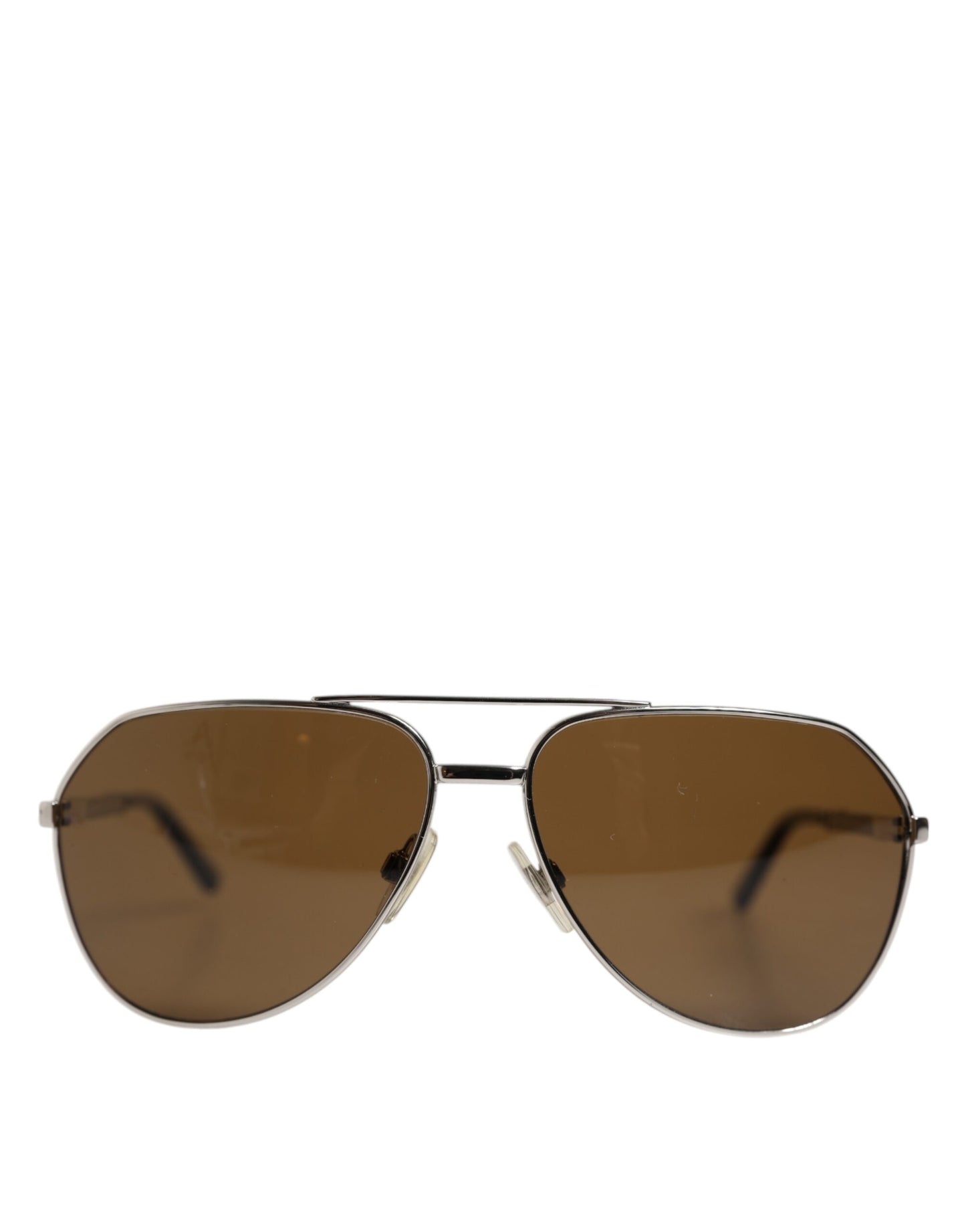 Dolce & Gabbana DG2073 Silver Steel Classic Pilot Brown Lens Sunglasses Dolce & Gabbana