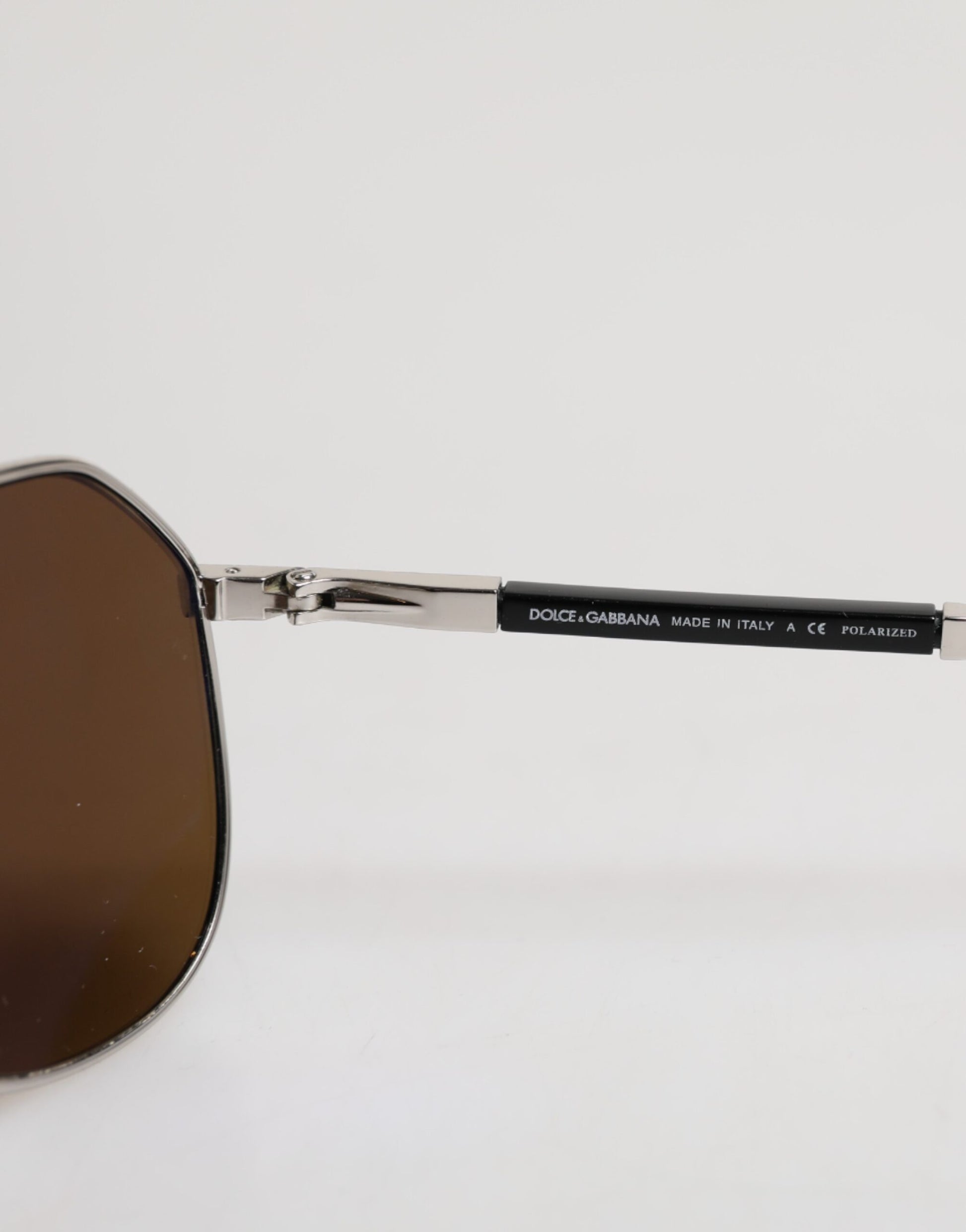 Dolce & Gabbana DG2073 Silver Steel Classic Pilot Brown Lens Sunglasses Dolce & Gabbana