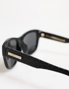 Dolce & Gabbana Black Leather Frame DG4177 Tinted Lens Sunglasses - Eljoys Fashion 