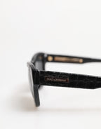 Dolce & Gabbana Black Leather Frame DG4177 Tinted Lens Sunglasses - Eljoys Fashion 