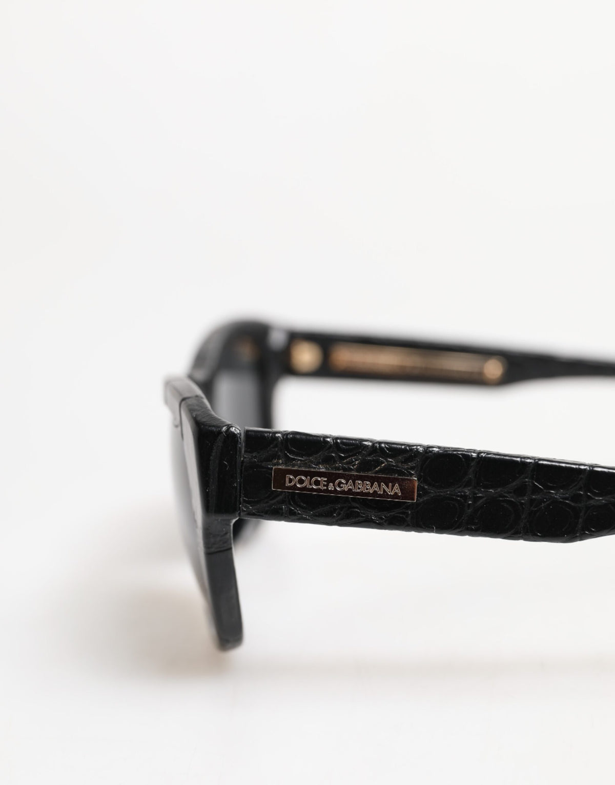Dolce & Gabbana Black Leather Frame DG4177 Tinted Lens Sunglasses - Eljoys Fashion 