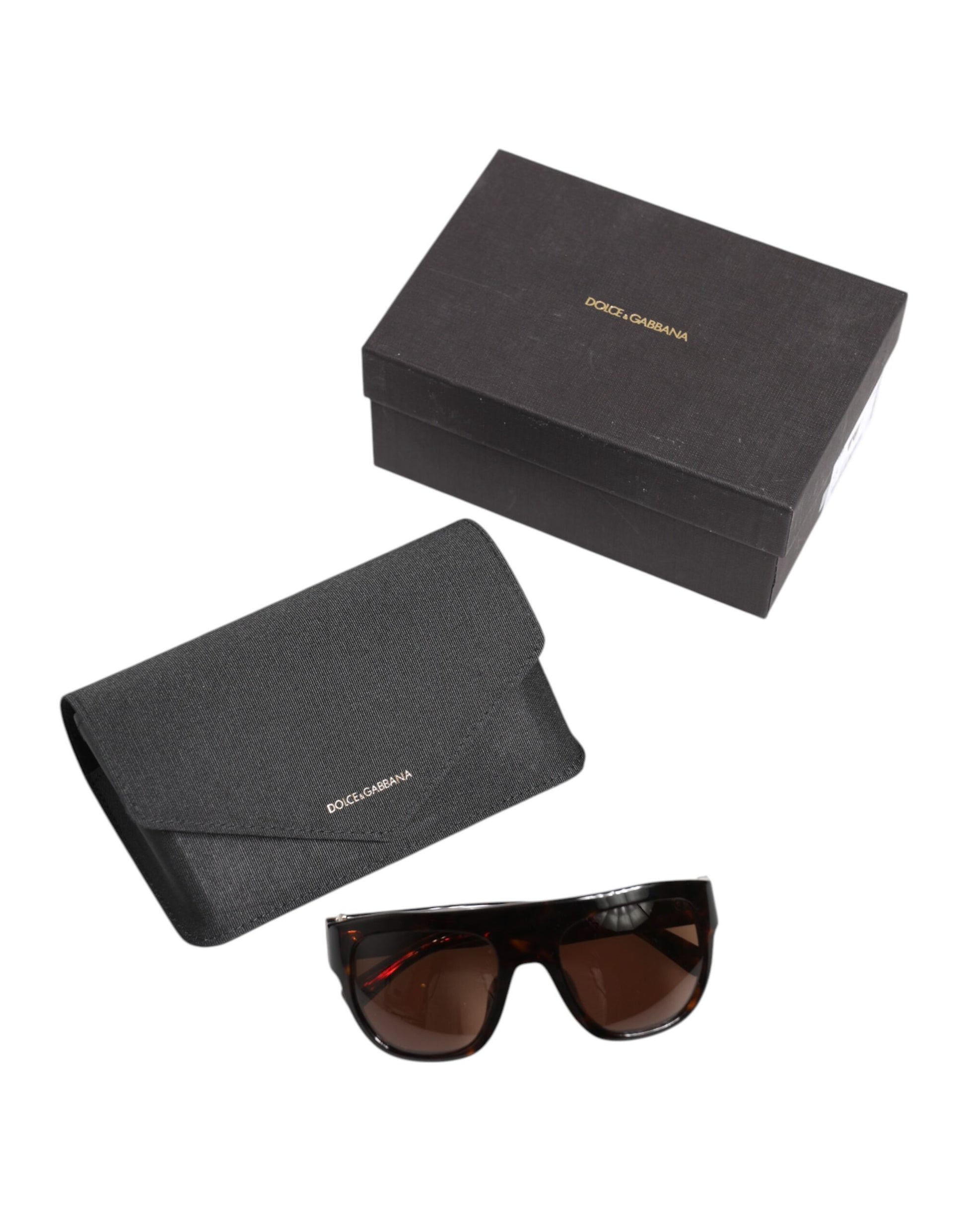 Dolce & Gabbana Dark Brown Havana DG4398F Square Frame Eyewear Sunglasses Dolce & Gabbana