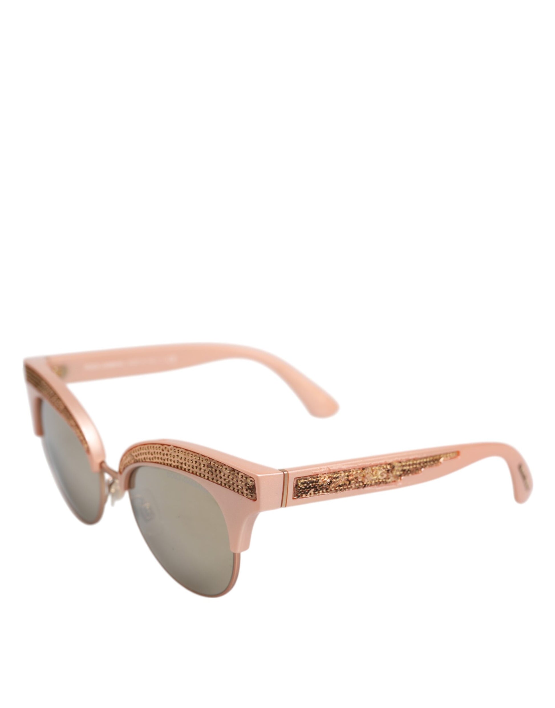 Dolce & Gabbana Pink Gold Mirrored Cat Eye DG6109 Sequined Sunglasses Dolce & Gabbana