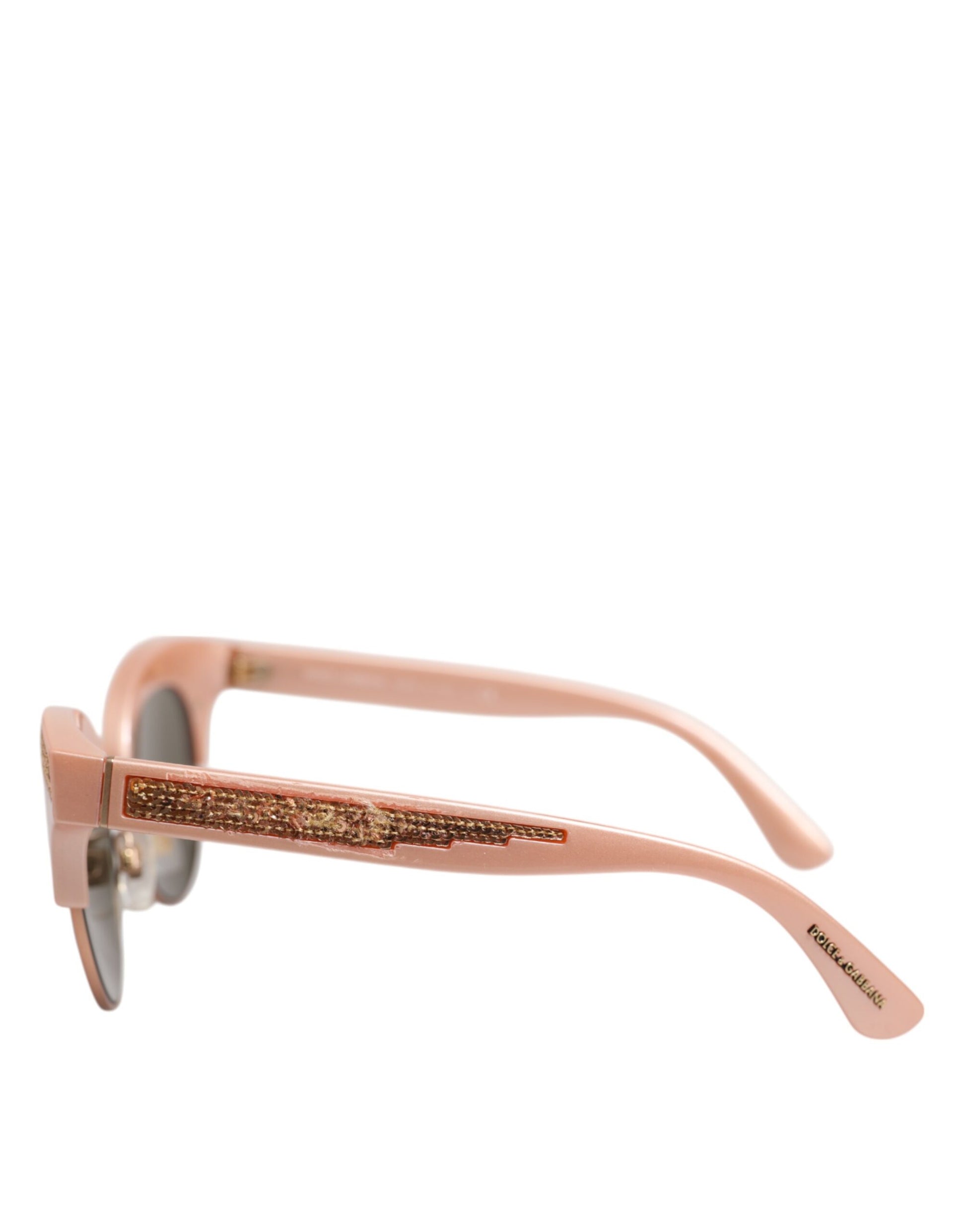 Dolce & Gabbana Pink Gold Mirrored Cat Eye DG6109 Sequined Sunglasses Dolce & Gabbana