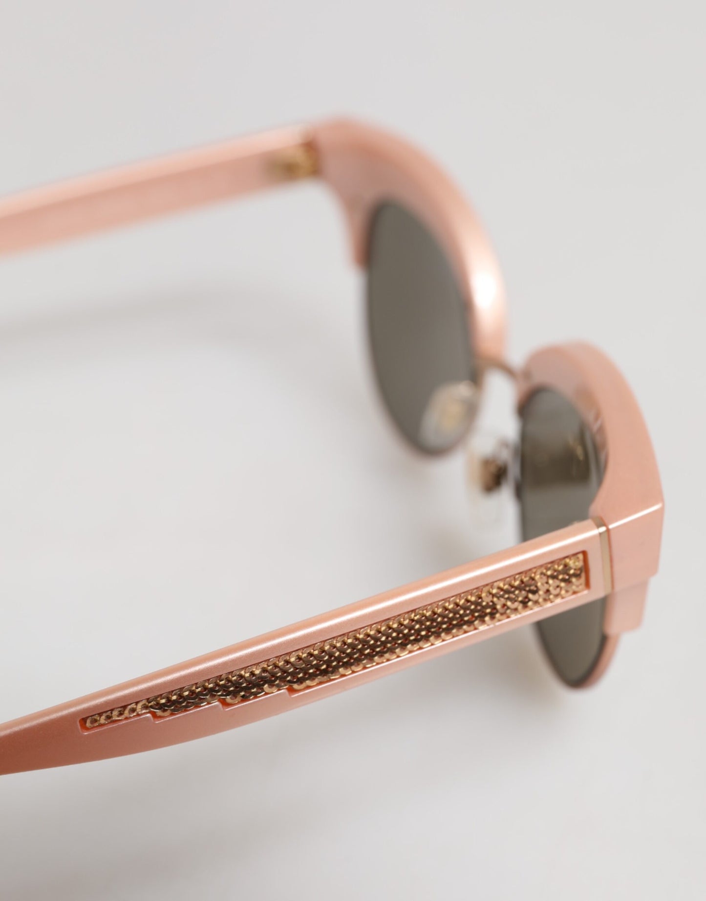 Dolce & Gabbana Pink Gold Mirrored Cat Eye DG6109 Sequined Sunglasses Dolce & Gabbana