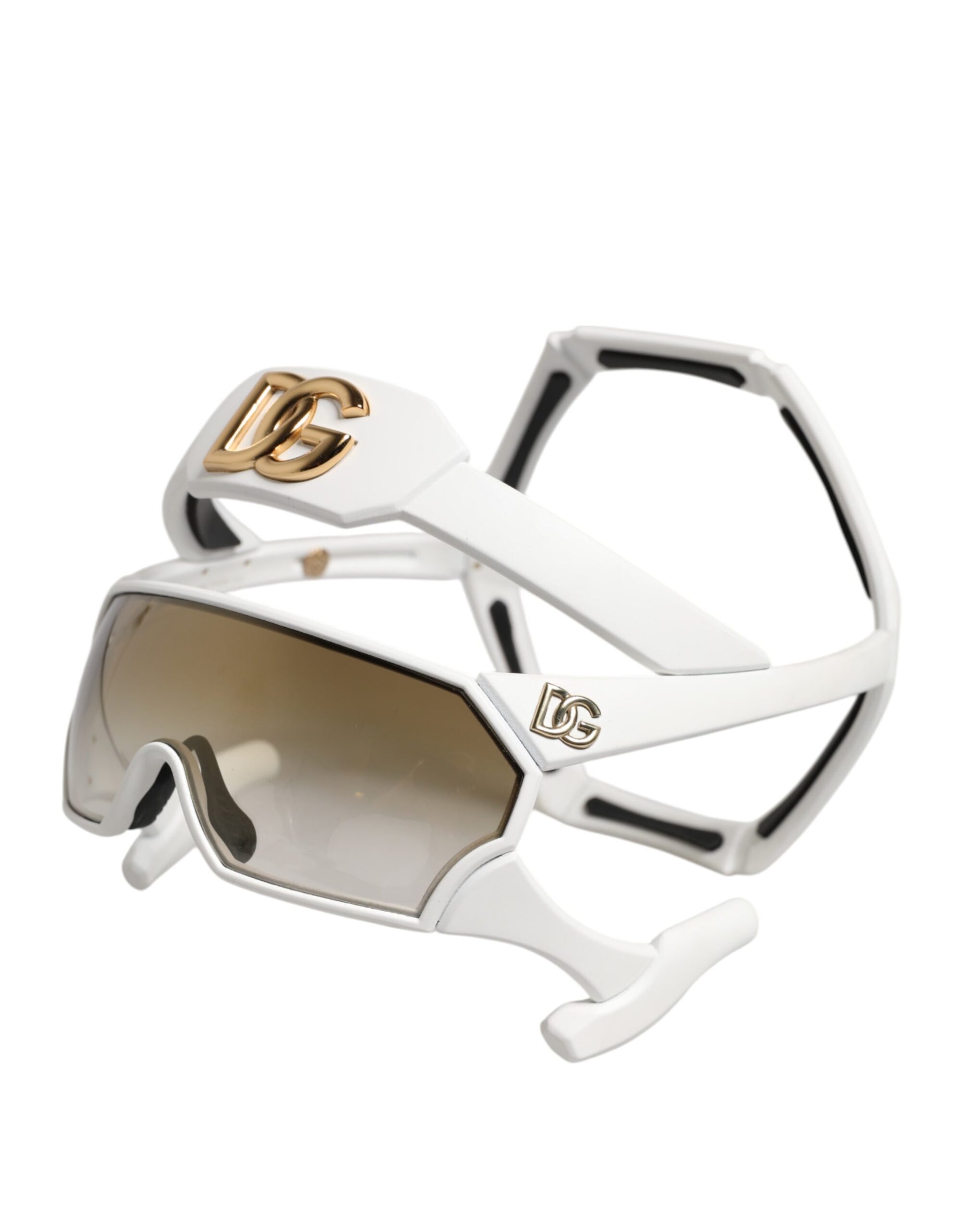 Dolce & Gabbana White Acetate Next Generation Mask Eyewear Sunglasses Dolce & Gabbana