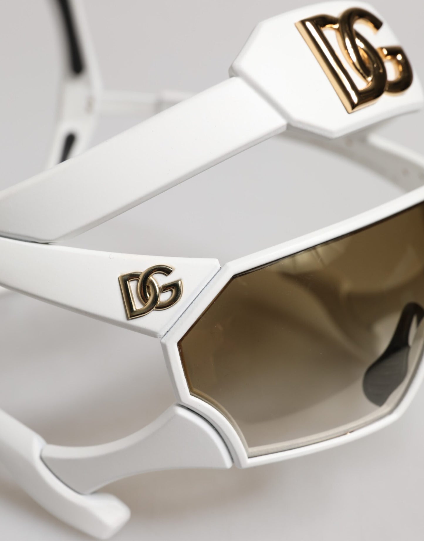 Dolce & Gabbana White Acetate Next Generation Mask Eyewear Sunglasses Dolce & Gabbana