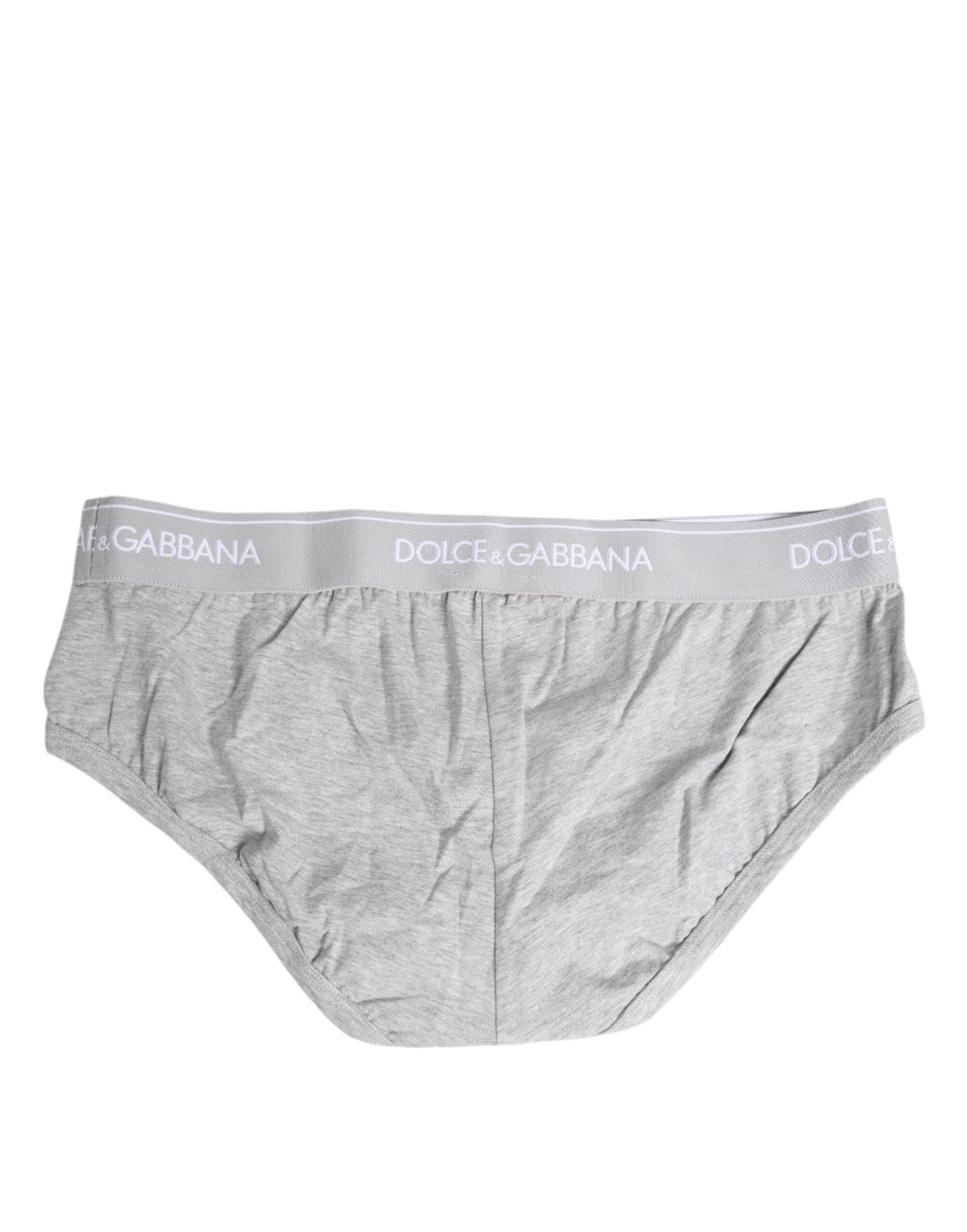 Dolce & Gabbana Gray Cotton Stretch Regular Brief Underwear Dolce & Gabbana