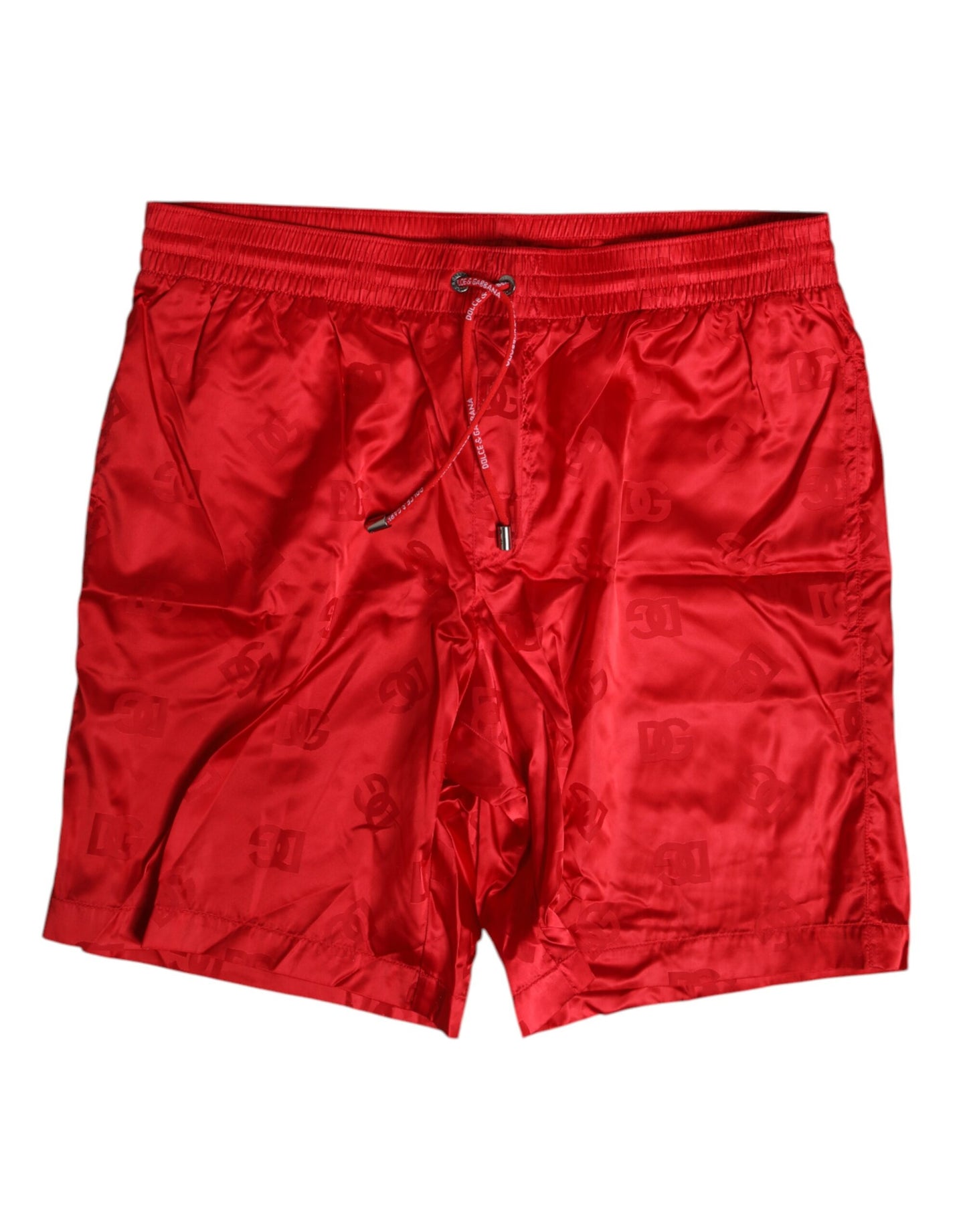 Dolce & Gabbana Red Nylon Drawstring Beachwear Shorts Swimwear Dolce & Gabbana
