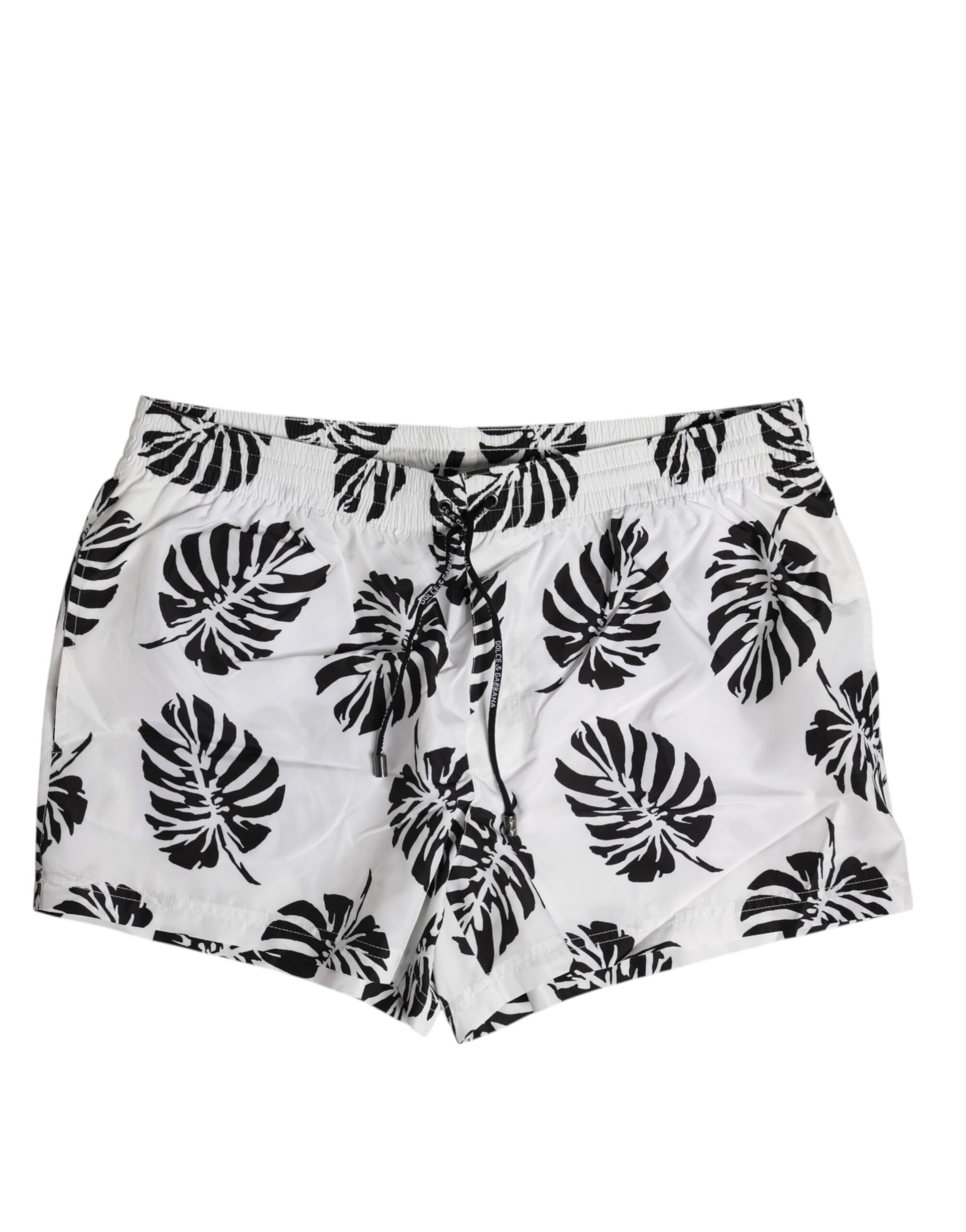 Dolce & Gabbana White Black Print Beachwear Shorts Swimwear Dolce & Gabbana