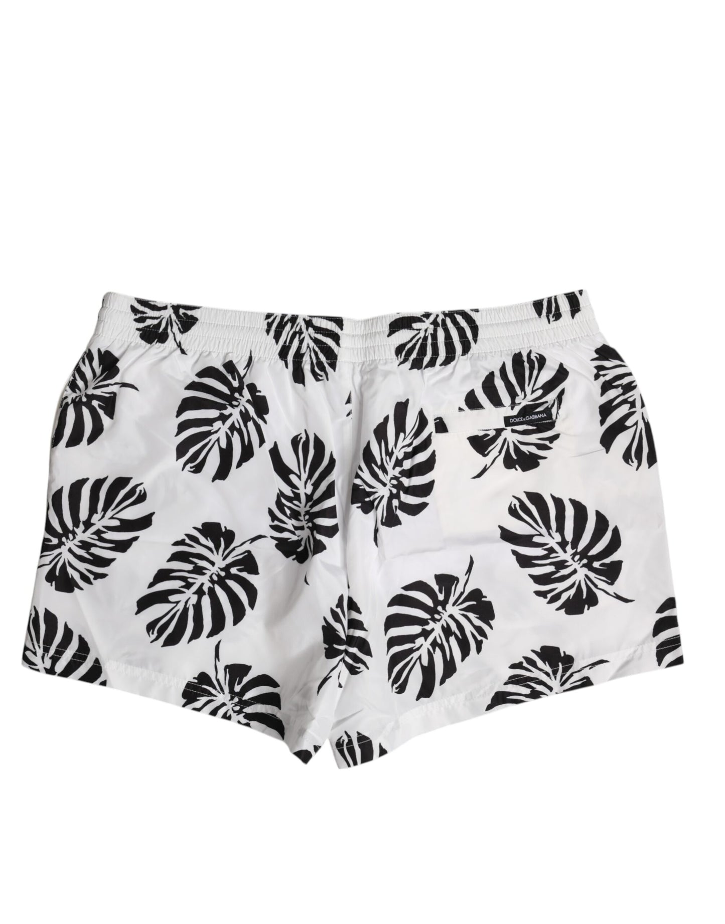 Dolce & Gabbana White Black Print Beachwear Shorts Swimwear Dolce & Gabbana
