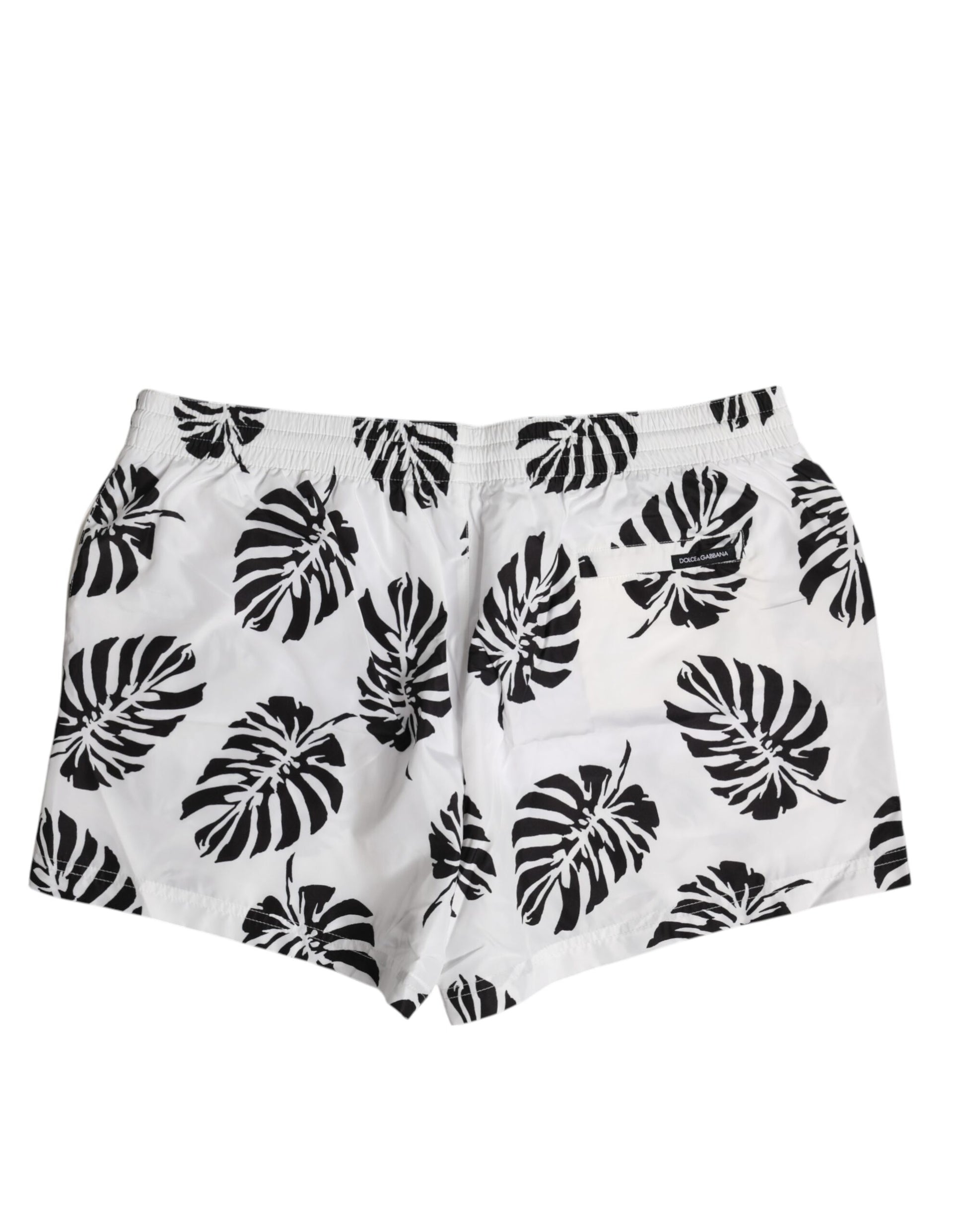 Dolce & Gabbana White Black Print Beachwear Shorts Swimwear Dolce & Gabbana