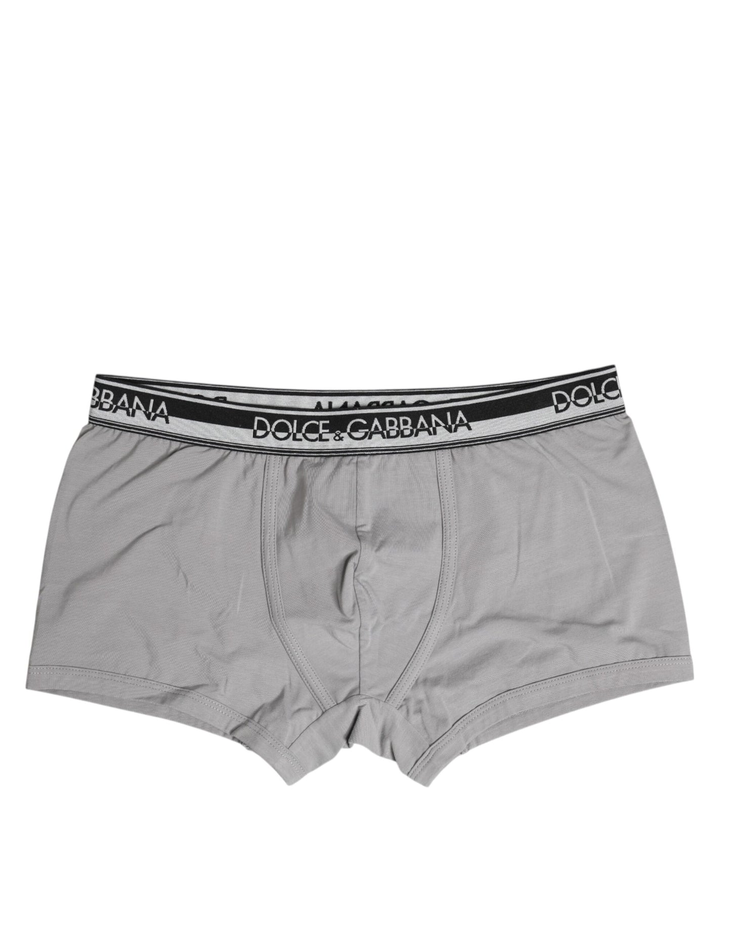 Dolce & Gabbana Gray Cotton Stretch Regular Boxer Underwear Dolce & Gabbana