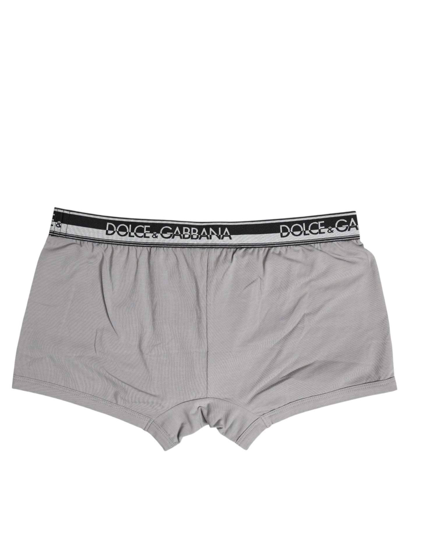 Dolce & Gabbana Gray Cotton Stretch Regular Boxer Underwear Dolce & Gabbana