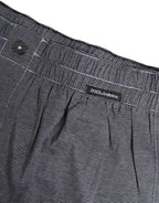 Dolce & Gabbana Gray Striped Cotton Regular Boxer Underwear
