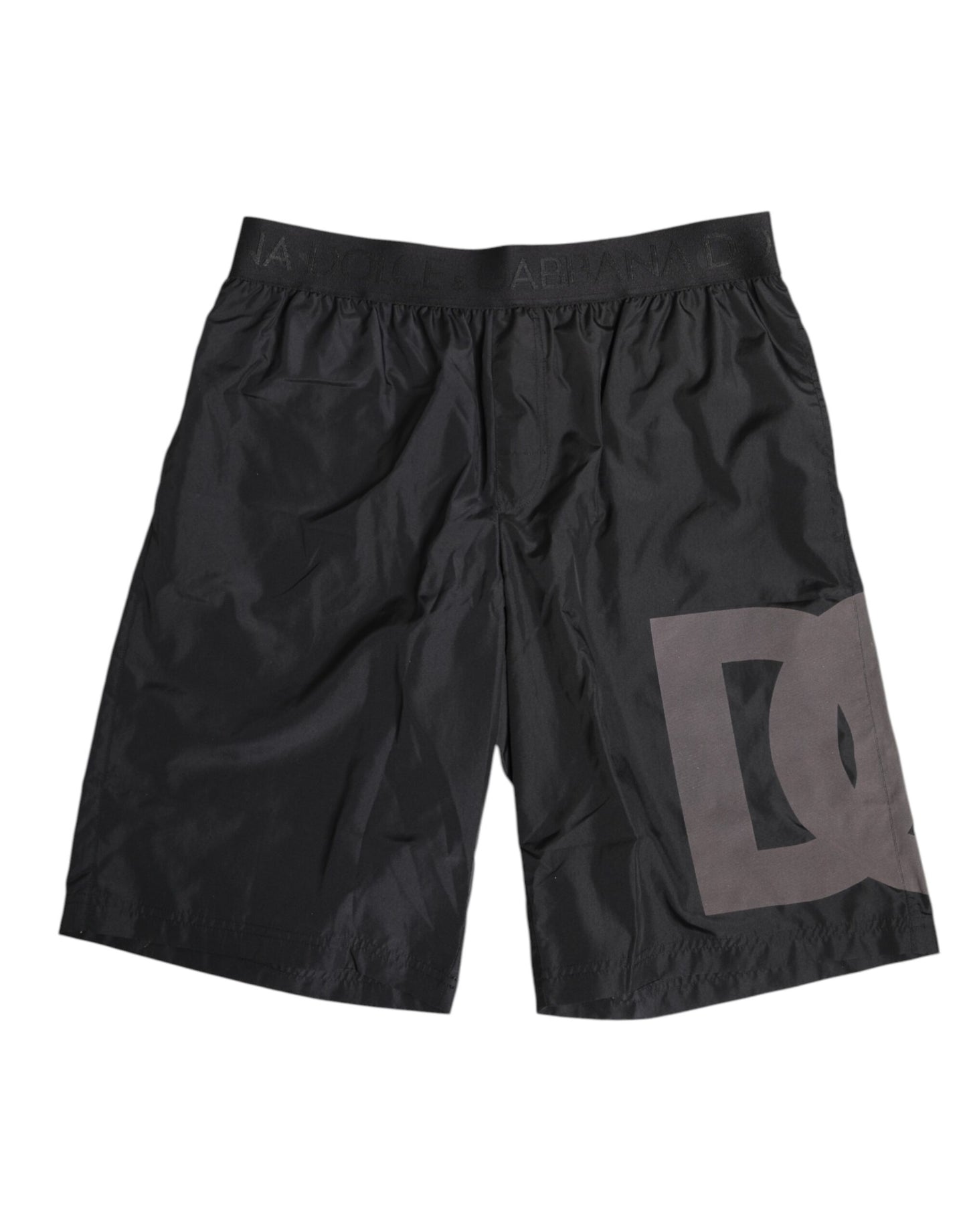 Dolce & Gabbana Black Logo Print Beachwear Men Shorts Swimwear Dolce & Gabbana