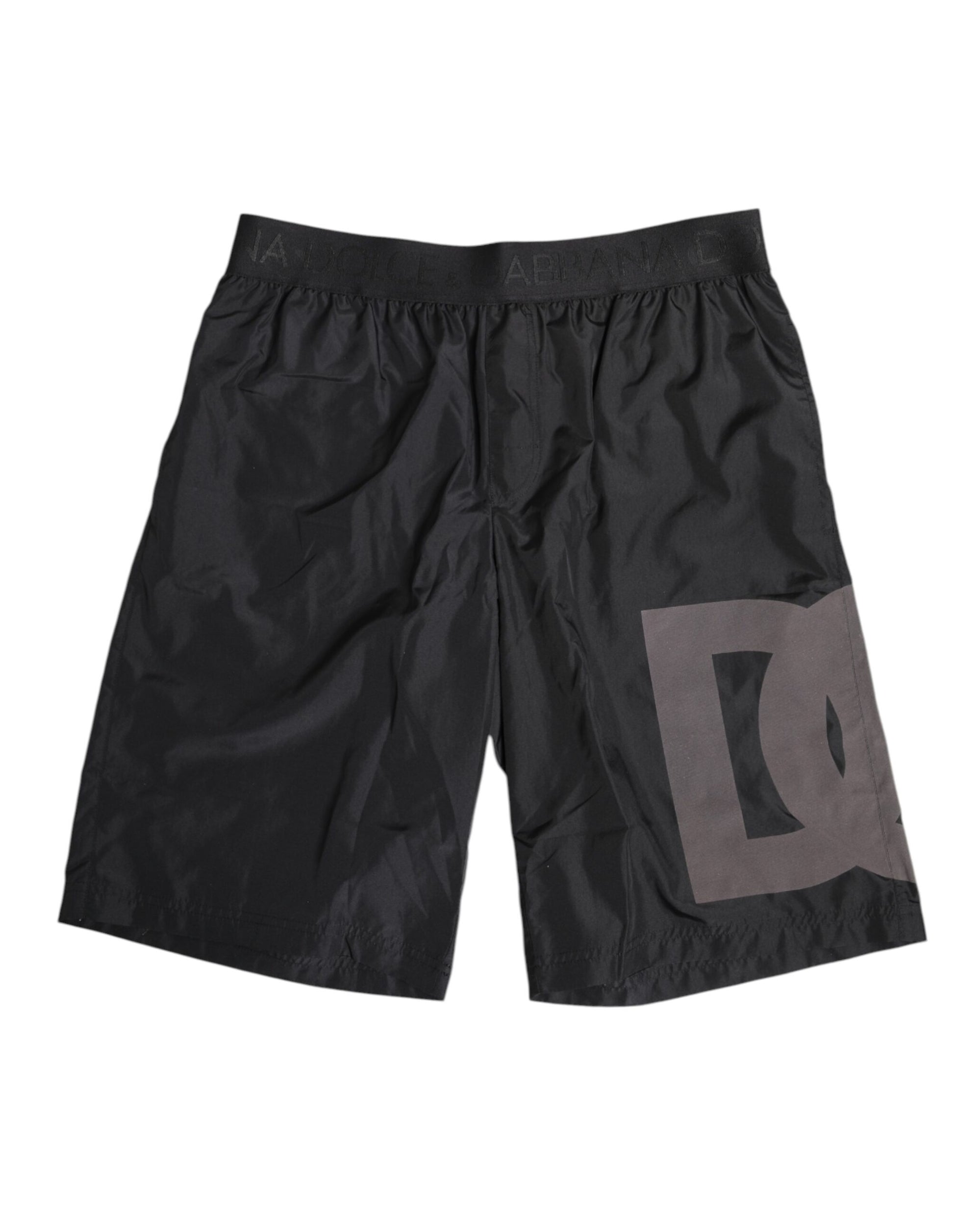 Dolce & Gabbana Black Logo Print Beachwear Men Shorts Swimwear Dolce & Gabbana