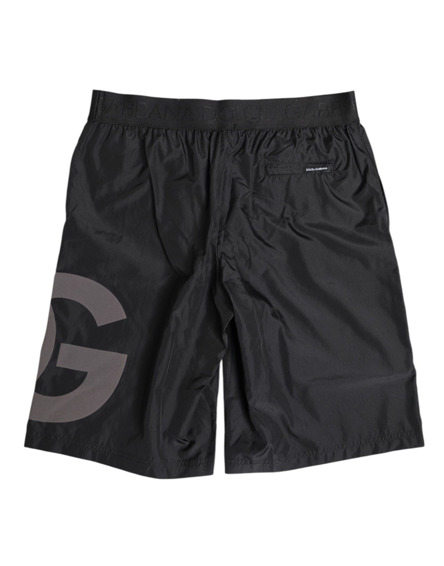 Dolce & Gabbana Black Logo Print Beachwear Men Shorts Swimwear Dolce & Gabbana