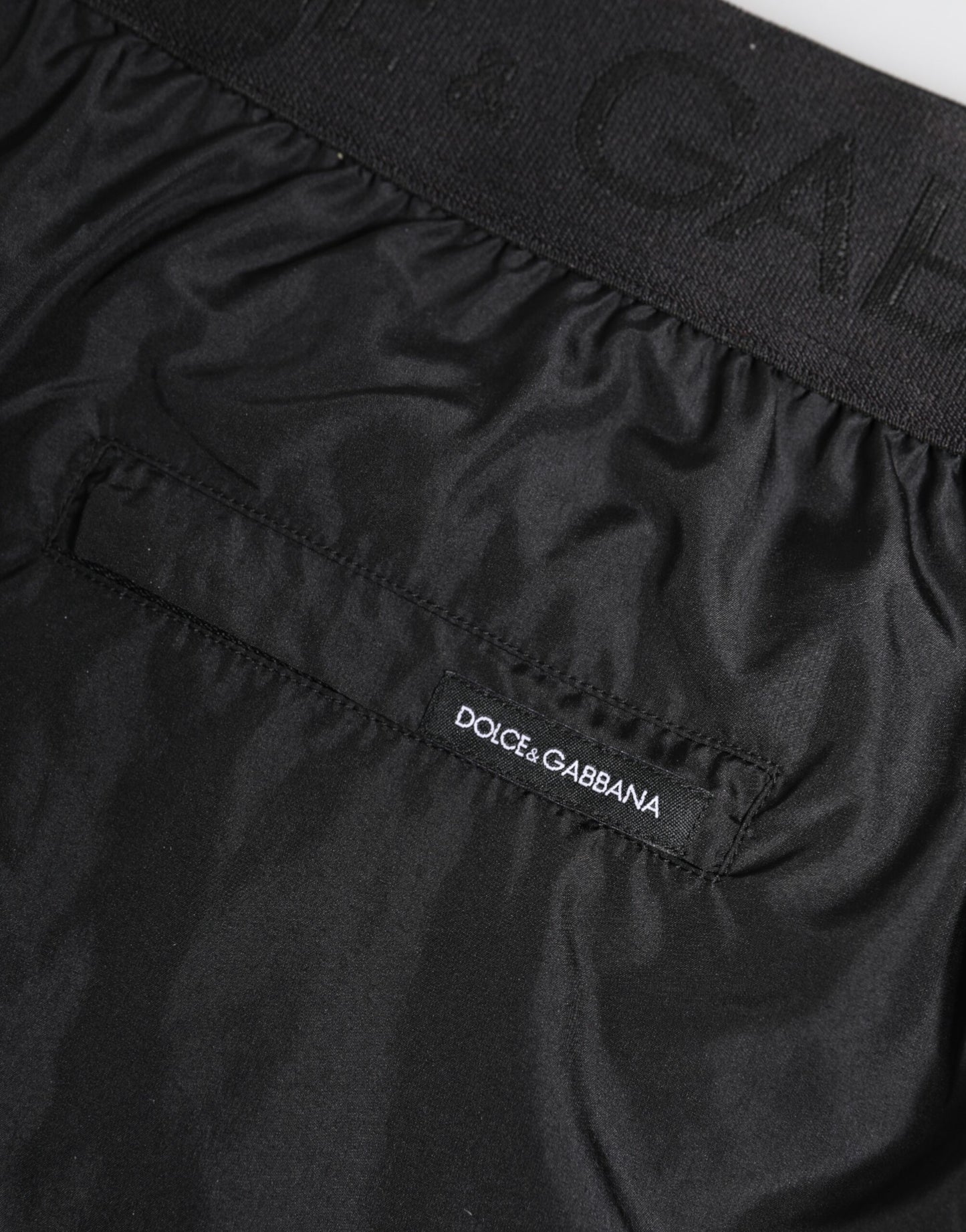 Dolce & Gabbana Black Logo Print Beachwear Men Shorts Swimwear Dolce & Gabbana