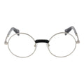 Yohji Yamamoto silver metal glasses frames with sleek design and clear lenses, showcasing modern eyewear style.