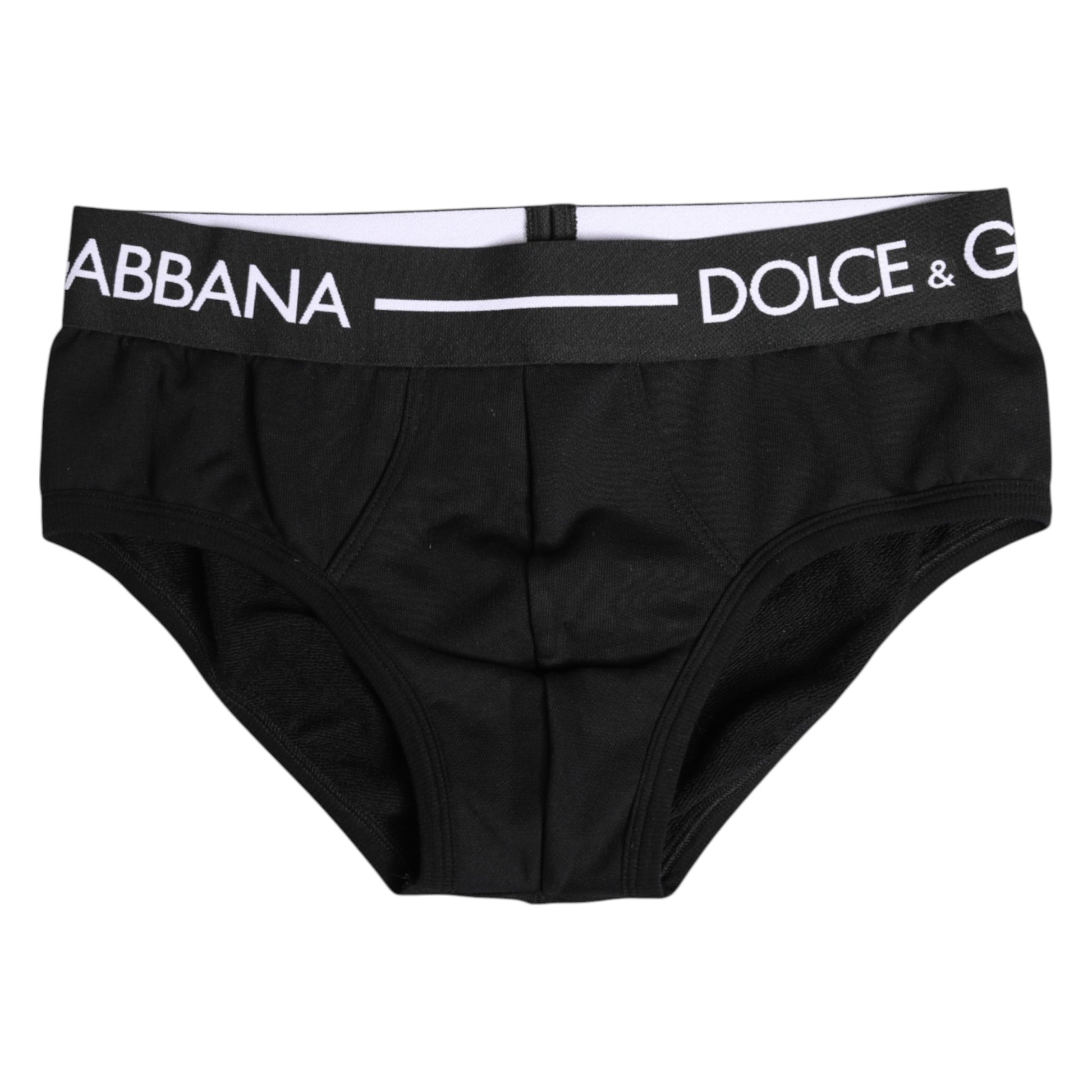 Dolce & Gabbana Black Cotton Stretch Regular Brief Underwear Dolce & Gabbana